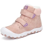 Mishansha Chaussure Hiver Enfant Chaudes Bottes Neige Fille Antidérapantes Outdoor Bottines Coton Rose, GR.28 EU