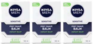 Nivea Men Sensitive Post Shave Balm 0% Alcohol 100ml X 3