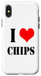 Coque pour iPhone X/XS J'aime chips de pommes de terre I Love Chips