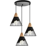 Stoex - Lampe à Suspension Moderne, Abat-Jour En Métal 60W, Plafonnier Rétro D'Intérieur Noir a