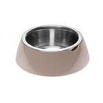 Ferplast Gamelle pour Chien Gamelle pour Chat Jolie - Gamelles pour Eau et Nourriture en Acier Inoxydable avec Support en Plastique, antidérapant, Petite (0,5 L), Gris