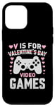 Coque pour iPhone 12 mini V est pour les jeux vidéo, la Saint-Valentin, Funny Gamer, pour hommes et garçons