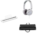 Yamaha P-225 Digital Piano, white - Lightweight, Portable digital piano bundled with HPH-150 Headphones, and SC-KB851 Piano Bag