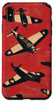 Coque pour iPhone XS Max Coque de téléphone rétro à rayures rouges vintage WWII P40 Tiger Warbird