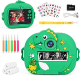 Appareil Photo Instantané,2.4"" Écran Appareil Photo Numérique Enfant,Caméra Vidéo Avec Papier D'Impression Et Carte 32Gb Stylos Colorés,Noël Anniversaire Cadeau Pour Enfant 3-10 Ans (Vert)