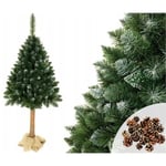 Viking Choice - Sapin de Noël artificiel - 180 cm - sur tronc - avec neige et paillettes - vert