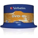 DVD-R Verbatim DVD-R Matt Silver 16x Silvrig (50 antal)