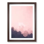 Big Box Art Moon Behind The Mountains in Abstract Framed Wall Art Picture Print Ready to Hang, Walnut A2 (62 x 45 cm)