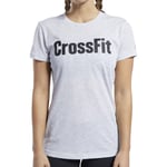 Reebok Crossfit Womens Training Top Grey Short Sleeve Gym Excerise T-Shirt