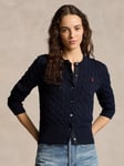 Polo Ralph Lauren Cotton Cable Knit Cardigan, Navy