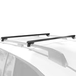 HOMCOM Barres de Toit de Voiture transversales 123,5 cm, Porte-Bagage verrouillables 2 clés fournies Alliage d'aluminium, Compatible avec Les Rails de Toit surélevés d'une Largeur de 107 cm, Noir