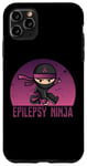 Coque pour iPhone 11 Pro Max Epilepsy Ninja Support de sensibilisation à l'épilepsie avec ruban violet