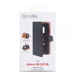 Celly Samsung Galaxy A6 2018 Fodral Wally Wallet Case Svart