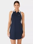 Sweaty Betty Power Match Point Pleat Tennis Dress, Navy Blue