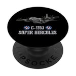 Avion de transport militaire américain C-130J PopSockets PopGrip Adhésif