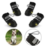 Bottes Chien, 4 pcs Chien Chaussure avec Résistant à l'usure, Anti-Slip intérieur Robuste, et Bande élastique pour Taille Moyenne et Grande Chien (5#)