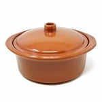 El Toro Glazed Terracotta Kitchen Dining Set of 2 Lidded Casserole Dishes (D) 20cm & 25cm