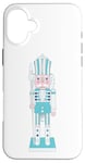 Coque pour iPhone 16 Plus Casse-noisette assortis vintage bleu Merry Christmas jouets