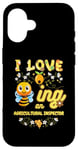 iPhone 16 I Love Beeing An Agricultural Inspector Bee Lover Profession Case