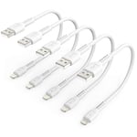 30cm iPhone Charger Cable Short, 5 Pack USB A to Lightning Cord Fast Charging Lead for Charging Stations Compatible with Apple iPhone 12 11 Pro Max Xs 8 7 6 5 Plus, iPad Air/Mini