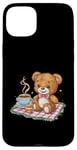 iPhone 15 Plus Cartoon teddy bear with honey and tea Case