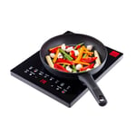 Sensio Home Electric Digital Induction Hob 8 Adjustable Temperature & Power Settings, 6 Cooking Settings, Built in Timer, Overheat Protection & Auto Switch Off, Child Safety Lock, Black