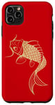 Coque pour iPhone 11 Pro Max Or Chinois Carpe Asiatique Japonais Koi Poisson Golden Koi