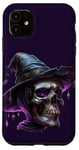 Coque pour iPhone 11 Purple Witch Skull Graphic For Women And Halloween Lover