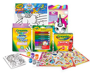 CRAYOLA 7483 Set Couleur et Peinture Licorne avec Autocollants, Activité Créative Cadeau pour Enfants, Âge 6+ Multicolor 21x21 cms