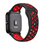 20mm/22mm silikonband för Amazfit GTS 4/3/2/2e/2 4 Mini GTR 4/2/3 Pro/47mm/stratos 3/2 Watch Armband correa Amazfit bip-rem black-red 22mm watch band