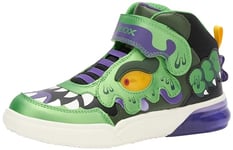 Geox J GRAYJAY Boy Basket, Green Purple, 34 EU