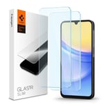 Spigen Glas.tR Slim Verre Trempé compatible avec Samsung Galaxy A25 5G, Galaxy A15 5G, Galaxy A15, 2 Pièces, Résistant aux Rayures, 9H Protection écran