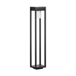 EGLO Lampadaire extérieur LED Martano, lampe de jardin solaire sur pied avec détecteur de mouvement, borne lumineuse en aluminium noir et plastique blanc, potelet éclairage IP44