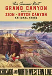 T62 Vintage American Chicago and North Western Railways Grand Canyon Zion Travel Poster Re-Print - A3 (432 x 305mm) 16.5" x 11.7"