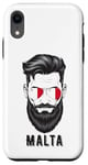 Coque pour iPhone XR Visage de l'homme maltais, fierté de Malte, drapeau patriotique de Malte