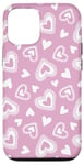 Coque pour iPhone 12/12 Pro Mignons coeurs roses joli motif d'amour pour Saint-Valentin