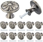 10PCS Vintage Tiroir de Porte Poignée,35MM Bouton de Meubles,Rond Boutons de Tiroir,Laiton Boutons de Porte,Poignées de Meuble pour Placard Armoire Cuisine,Chambre d'enfant (B-Bronze)