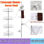 NO RUST BATHROOM TELESCOPIC CORNER SHELF STORAGE 4 TIER SHOWER CADDY ORGANIZER