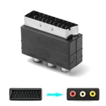 Scart Male to 3RCA Female Plug Adapter Input 21PIN For PS4 WII DVD VCR