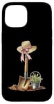 Coque pour iPhone 15 Pelle de jardinage avec nœud Coquette pour la fête des mères