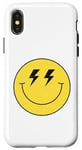 Coque pour iPhone X/XS Yeux lumineux jaunes des années 70 souriant souriant