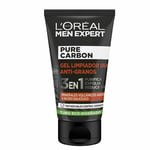 Ansiktsskrubb L'Oreal Make Up Men Expert Pure Carbon Anti-acne 3 i 1 (100 ml)