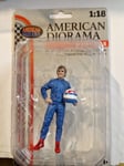 FIGURINES PILOTE RACING LEGEND ANNÉE 80 BLEU 1:18  AMERICAN DIORAMA ....