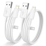 2pack 1m Câble Iphone Certifié Mfi Apple, Câble Chargeur Iphone Câble Lightning Usb Cable Iphone Cable Usb Vers Lightning Cordon Iphone Fil Chargeur Pour Iphone 14 13 12 11 Pro Max Xs 8 7 6s Ipad