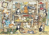 zwyluck Puzzles for adults 1000 piece Anime Puzzles Wooden Landscape Jigsaw Puzzle 1000 Piece - Dad’S Shed Crazy Cats Picture Adult And Kids Entertainment Assembling Jigsaws Game