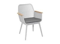 Fauteuil Repas De Jardin Maestro Alu Acc Teck+Galette Sunbrella - Blanc/119