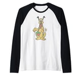 Disney Pluto Christmas Style Portrait Manche Raglan