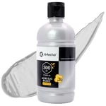 Artecho Peinture Acrylique 500ml Argent, Acrylic Paint, Peinture pour Toile, Tissu, Bois, Roche, Papier, Verre.