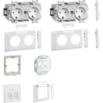 BR65 arbetsstation Ecoline 4 x schuko + 2 x datauttag, vit (9016)