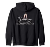 Champagne Is Basically Sparkling Water Pink Coquette Bows Zip Hoodie